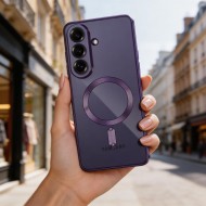 Твърд кейс с MagSafe и протектор за камерата на Samsung Galaxy S26 от Tech-Protect MagFlex - Cobalt Violet