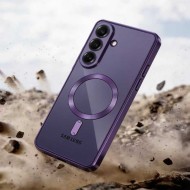 Твърд кейс с MagSafe и протектор за камерата на Samsung Galaxy S26 от Tech-Protect MagFlex - Cobalt Violet