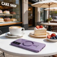 Твърд кейс с MagSafe и протектор за камерата на Samsung Galaxy A37 5G от Tech-Protect MagFlex - Cobalt Violet