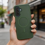 Твърд кейс с MagSafe пръстен за Samsung Galaxy A36 / A56 / A37 5G от Tech-Protect MagMat - Matte Green