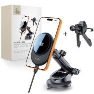 TECH-PROTECT V21 MAGNETIC MAGSAFE DASHBOARD & VENT CAR MOUNT WIRELESS CHARGER 25W QI2.2 BLACK
