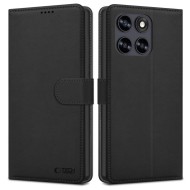 Кожен тефтер за Motorola Moto G67 / G77 от Tech-Protect Wallet - Black