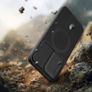Удароустойчив кейс с MagSafe и капак на камерата за Samsung Galaxy A57 от Tech Protect Kevlar Aura - Black / Orange