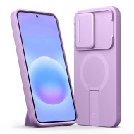 Удароустойчив кейс с MagSafe и капак на камерата за Samsung Galaxy A57 от Tech Protect Kevlar Aura - Violet