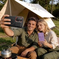Удароустойчив кейс с MagSafe и капак на камерата за Samsung Galaxy A57 от Tech Protect Kevlar Aura - Violet