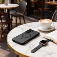 Твърд кейс с MagSafe пръстен за Samsung Galaxy A36 / A37 / A56 / A27 5G от Tech-Protect MagMat - Matte Black